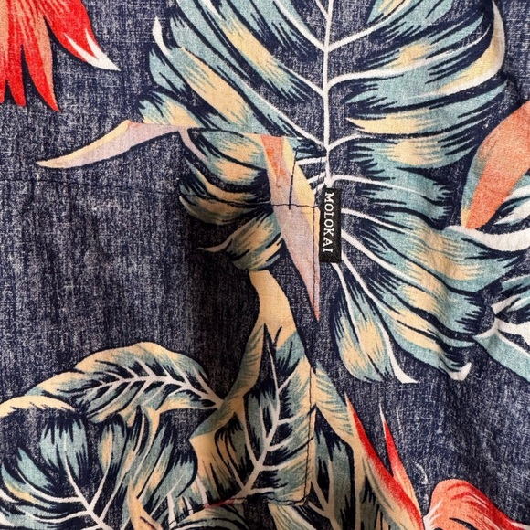 Molokai Surf Co Reverse Print Bird Of Paradise Hawaiian Shirt Short Sleeve Luau - Picture 5 of 9